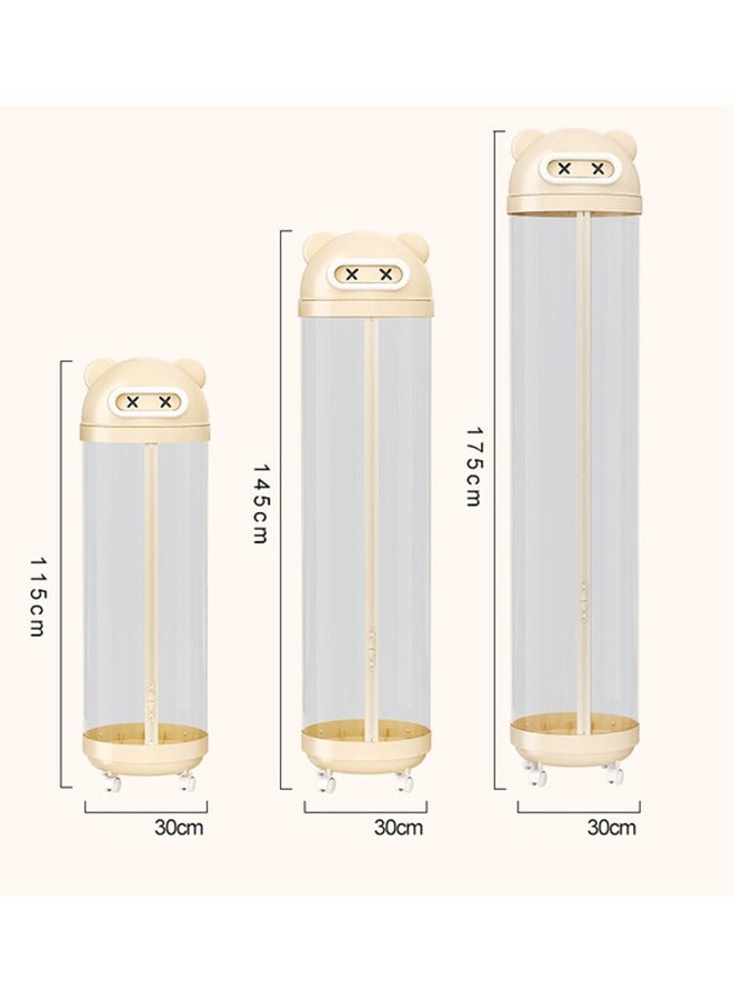 Toys Organizer, Stuffed Animal Storage Box, 175CM Large Doll Organizer, Kids Toy Storage Organizer, Stuffed Animals Holder, Toy Display Bucket, Toy Storage Rack with LED Light and Wheels