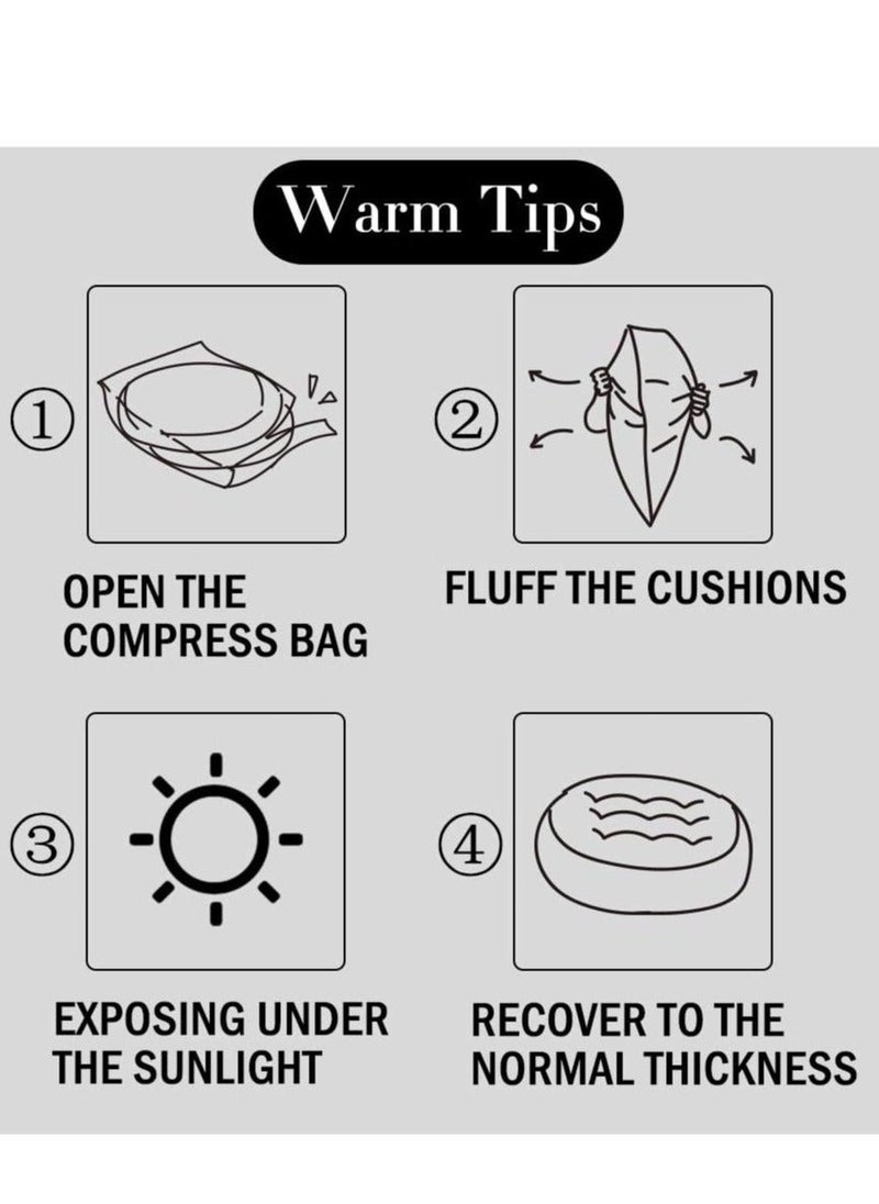 Generic Chair Pads Round Seat Cushion with Ties Sofa Pillows Meditation Floor Pillow Thicken Tatami Cushion Sofa Chair Pads Car Seat Cushion for Office Living Room Sofa Balcony Yoga(Beige)  - Image 4