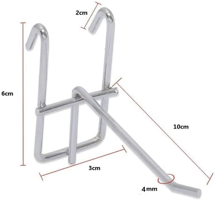 Sourcemall Stainless Steel Grid Wall Bracket Peg Board Display Hook for Panel for Supermarket 4 inch 30pack - Image 2