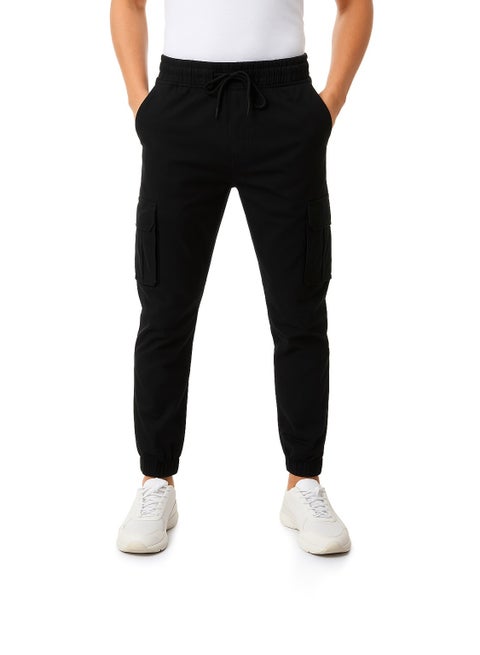 Men's gabardine pants with side pockets