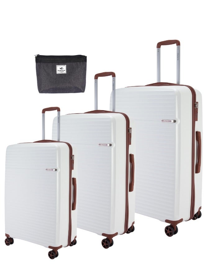 Prince Luggage Set of 3 Unbreakable Luggage with 4 Spinner Wheels, Luggage for Travel Light Weight Anti-Theft Lock ,Size 20 24 28 Inch - Image 1