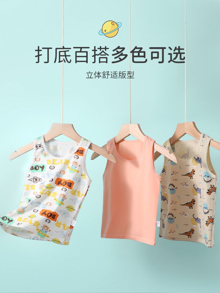 New Kidsren'S Boys' Vests Class A Combed Cotton Multi-Color Medium And Large Kidsren Can Go Out In Summer - Image 3