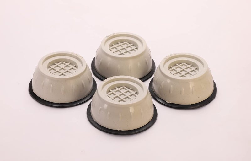 ENCHANTING HOMES ENCHANTING HOMES Washer Dryer Anti Vibration Pads with Suction Cup Feet Fridge Washing Machine Leveling Feet Anti Walk Pads Shock Absorber Furniture Lifting BaseSet of 4 PCS Silver 3 x 3 - Image 1