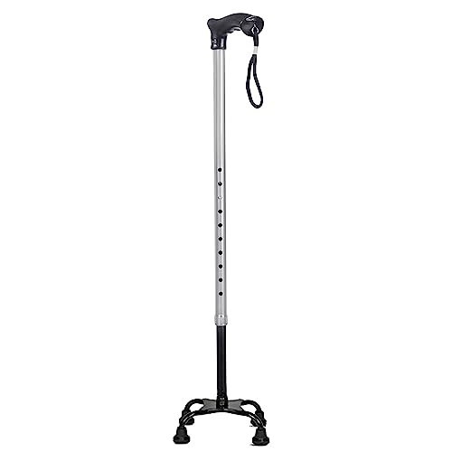 Paxmax Quadripod Adjustable Four Legged Walking Stick Silver - Image 1