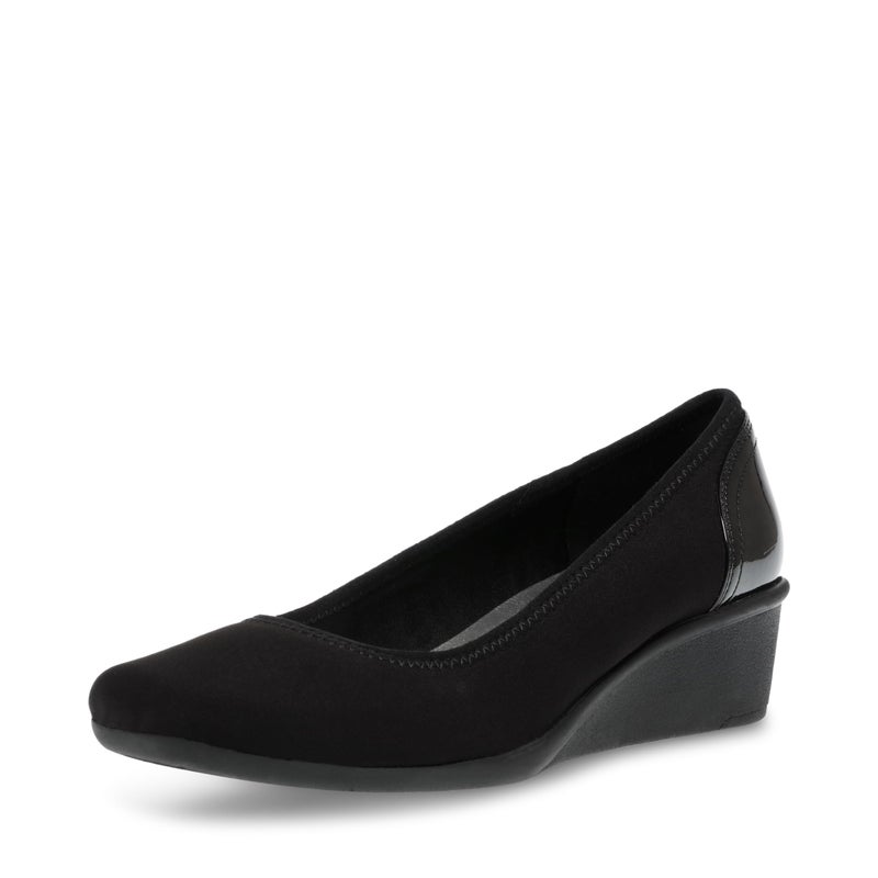 ANNE KLEIN AK Anne Klein Sport Women's Wisher Fabric Wedge Pump, Black, 9.5 M US - Image 4