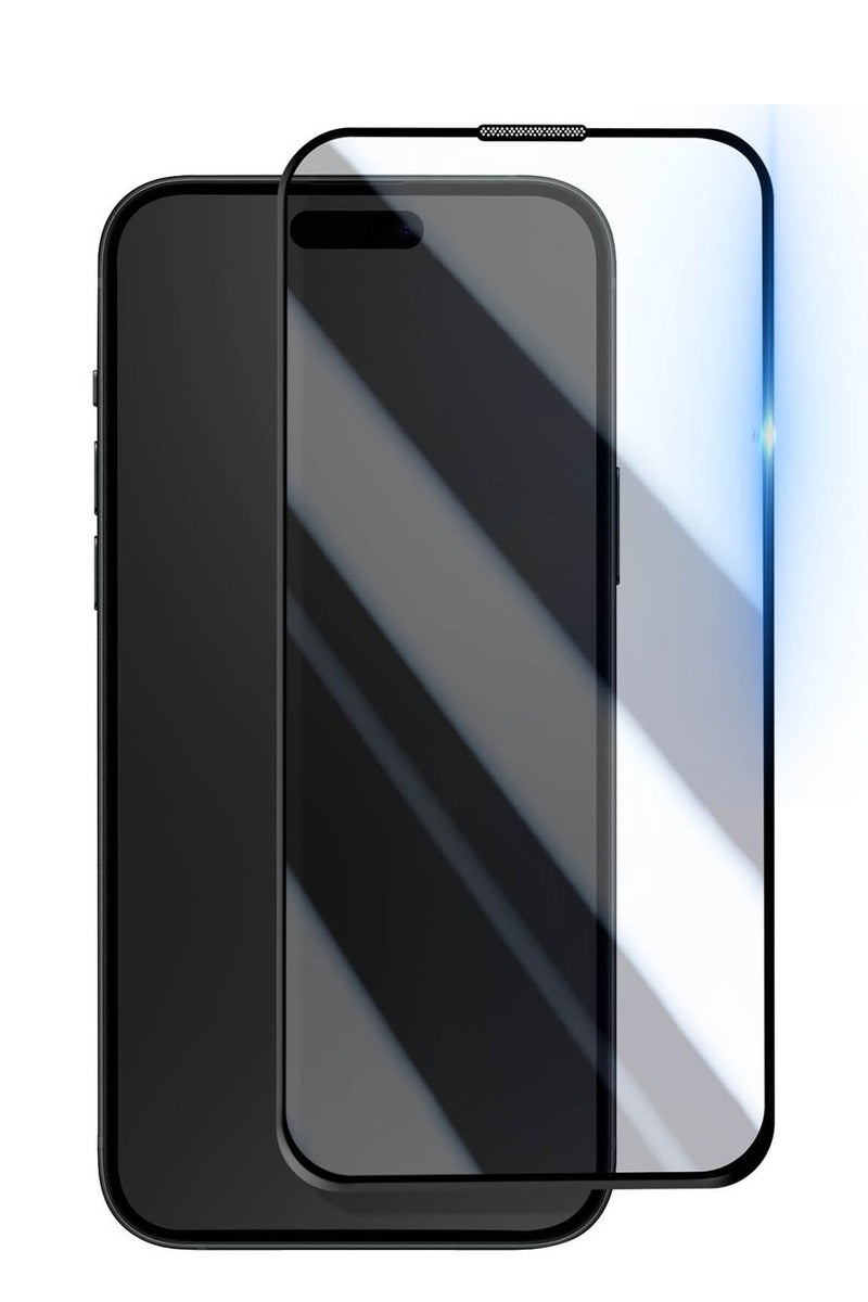 Iphone 15 Pro Max Premium Tempered Glass Screen Protector Full Glue - Black 