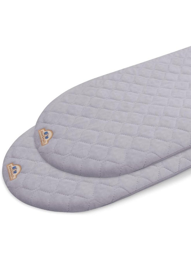BlueSnail BlueSnail Quilted Fitted Waterproof Cradle Sheet, Comfortable and Soft Bassinet Pad Cover 2 Pack (Gray Quilted)  - Image 1