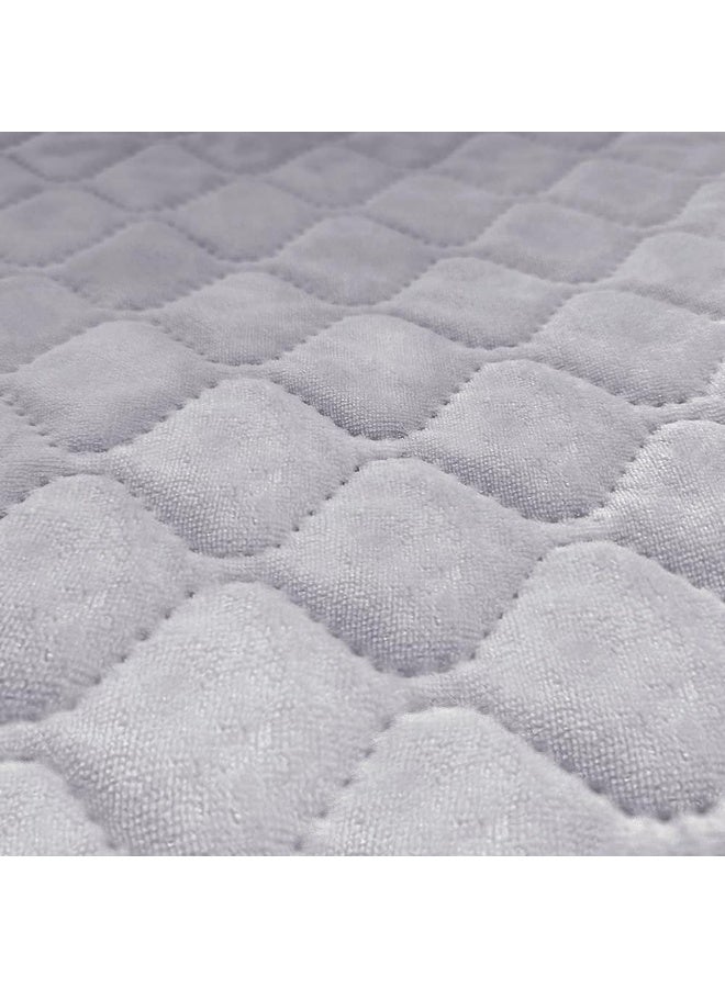 BlueSnail BlueSnail Quilted Fitted Waterproof Cradle Sheet, Comfortable and Soft Bassinet Pad Cover 2 Pack (Gray Quilted)  - Image 3