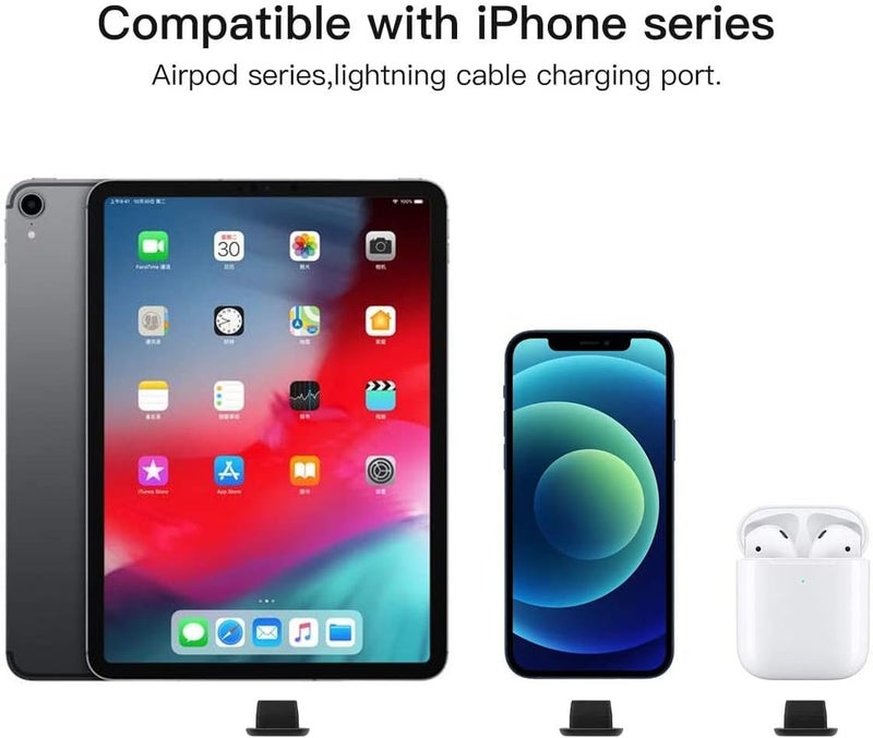 CaseBuy غطاء سدادة غبار آيفون 20x، سدادات منفذ مضادة للغبار لآيفون 14، 14 برو ماكس، آيفون 13، 13 برو ماكس، 12، 11، 11 برو، X، XS، XR، 8، 7، سدادة منفذ شحن آيفون | سدادة غبار لايتنينغ - Image 3
