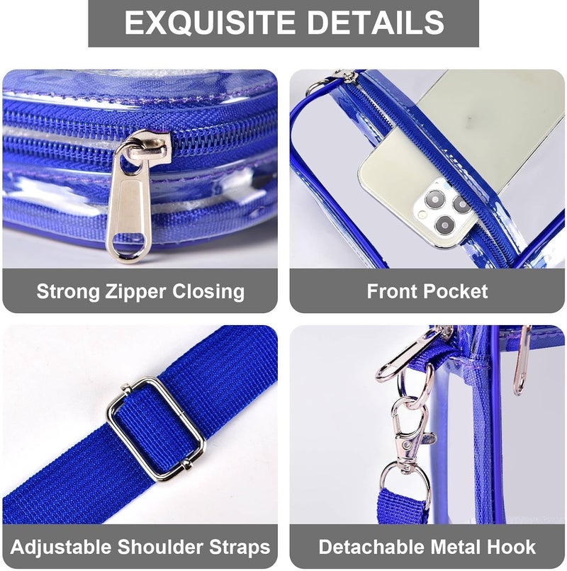Fibrdoo Clear Crossbody Purse Bag, Clear Bag Stadium Approved with Front Pocket for Concerts Sports Festivals - Image 2