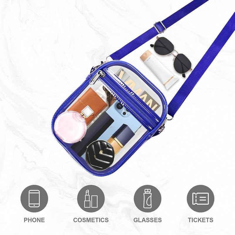 Fibrdoo Clear Crossbody Purse Bag, Clear Bag Stadium Approved with Front Pocket for Concerts Sports Festivals - Image 3