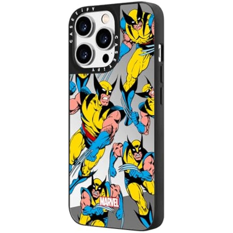 Casetify Mirror iPhone 14 Pro Case 【Deadpool & Wolverine Co-Lab / 4.9ft Drop Protection/Magsafe】 - Wolverine Pattern Case - Silver on Black - Image 5