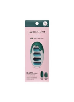 DASHING DIVA Glaze Nail Strips - Stone Cold | Works With Any Led Nail Lamp | Long Lasting, Chip Resistant, Semicured Gel Nail Strips | Contains 34 Salon Quality Nail Wraps, 2 Prep Pad, 1 Nail File  - Image 1