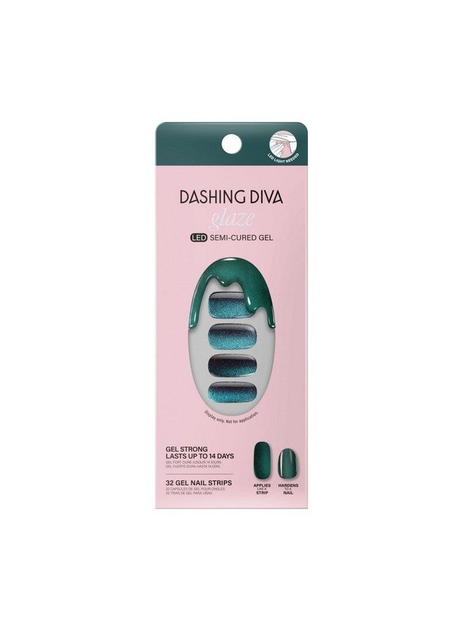 DASHING DIVA Glaze Nail Strips - Stone Cold | Works With Any Led Nail Lamp | Long Lasting, Chip Resistant, Semicured Gel Nail Strips | Contains 34 Salon Quality Nail Wraps, 2 Prep Pad, 1 Nail File - Image 1