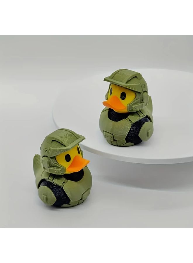 Military Duck Commander Statue 3D Printed Multicolor Figurine Car Decoration Ornament - Image 1