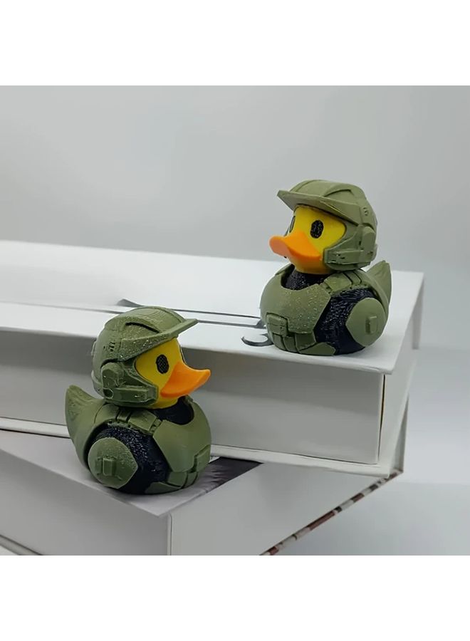 Military Duck Commander Statue 3D Printed Multicolor Figurine Car Decoration Ornament - Image 4