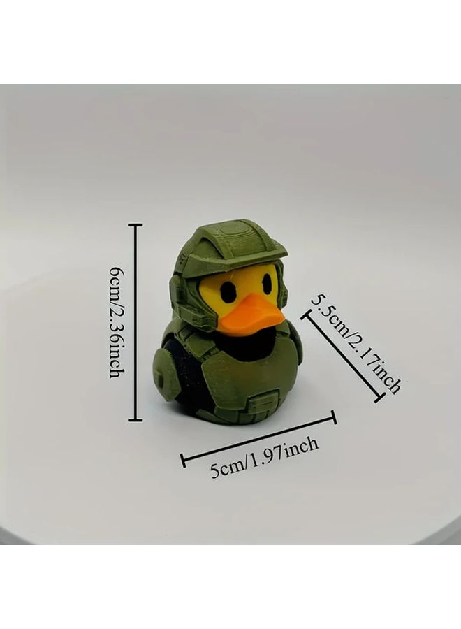 Military Duck Commander Statue 3D Printed Multicolor Figurine Car Decoration Ornament - Image 2