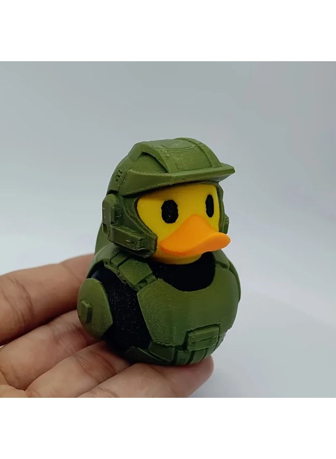 Military Duck Commander Statue 3D Printed Multicolor Figurine Car Decoration Ornament - Image 3