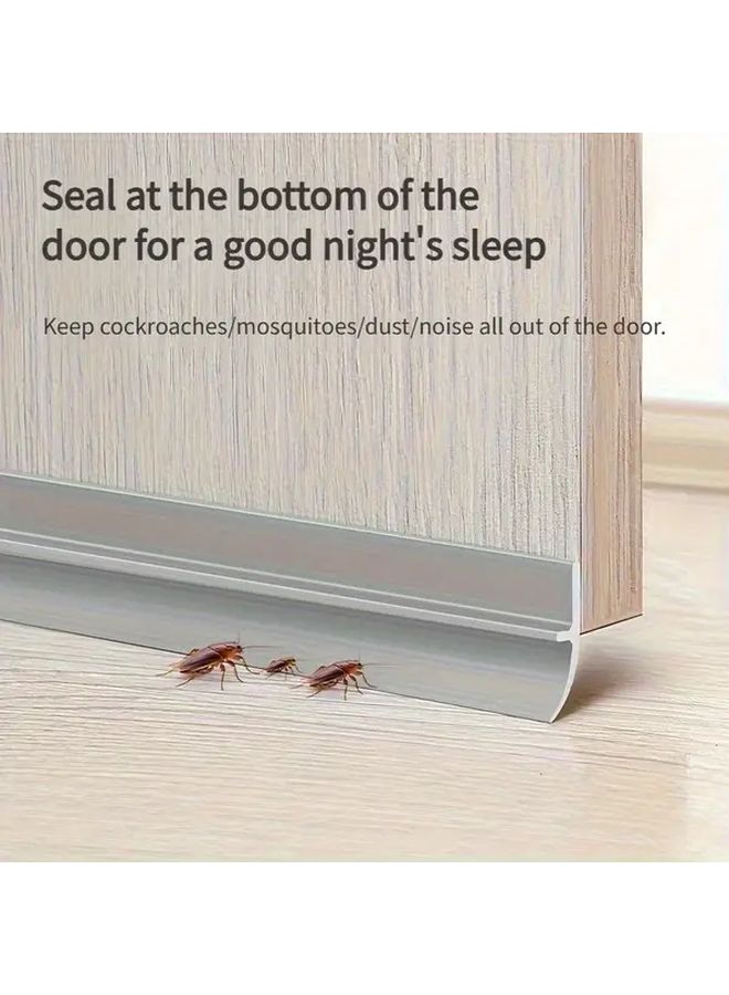 Grey Self Adhesive Door Bottom Sealing Strip PVC Sound Insulation for Door Types Blocks Light Dust Reptiles Wind Proof - Image 1