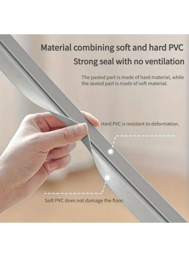 Grey Self Adhesive Door Bottom Sealing Strip PVC Sound Insulation for Door Types Blocks Light Dust Reptiles Wind Proof - Image 2