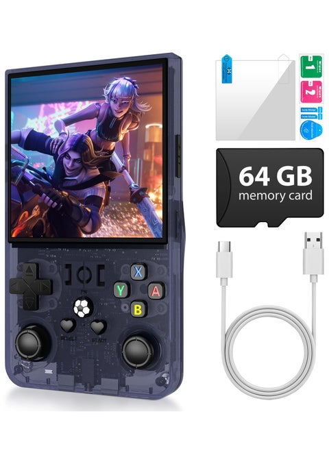 R36 Max Retro Handheld Game Console, Video Game Console with 64G Built-in 18000+ Games, 4000mAh Rechargeable, Support 30+ Simulators, Linux System, 4.0 Inch IPS Screen Portable Pocket Arcade, Black