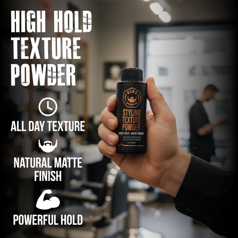 GIBS Grooming - Styling Texture Powder for Men and Women - High Hold - Matte Finish - All Hair Types - Texture, Volume, Grip - Silica - Sandalwood - Hair Styling Products - Travel Size - 1 oz (30g) - Image 2