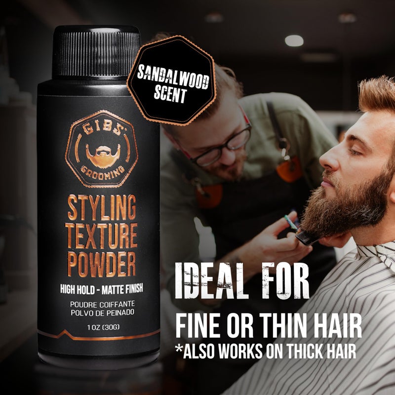 GIBS Grooming - Styling Texture Powder for Men and Women - High Hold - Matte Finish - All Hair Types - Texture, Volume, Grip - Silica - Sandalwood - Hair Styling Products - Travel Size - 1 oz (30g) - Image 5