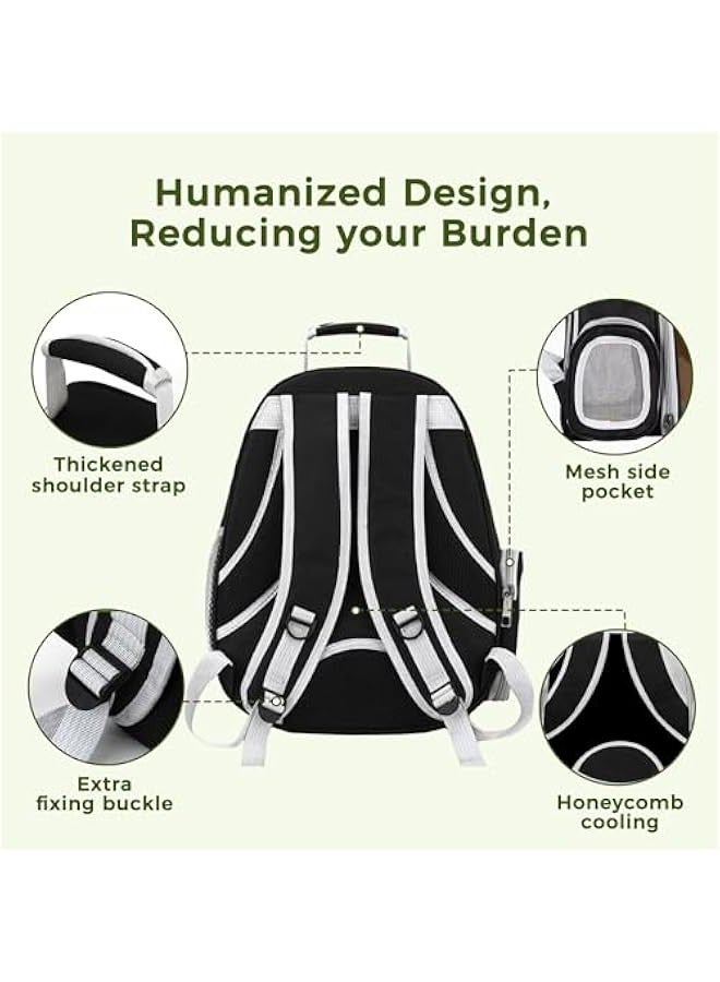 Beauenty Cat Carrier Bubble Bag, Transparent Breathable Capsule Backpack, Pet Convenient Carrier Bag for Small and Medium Cats Dogs. Hiking, outdoor use (Red) - Image 5