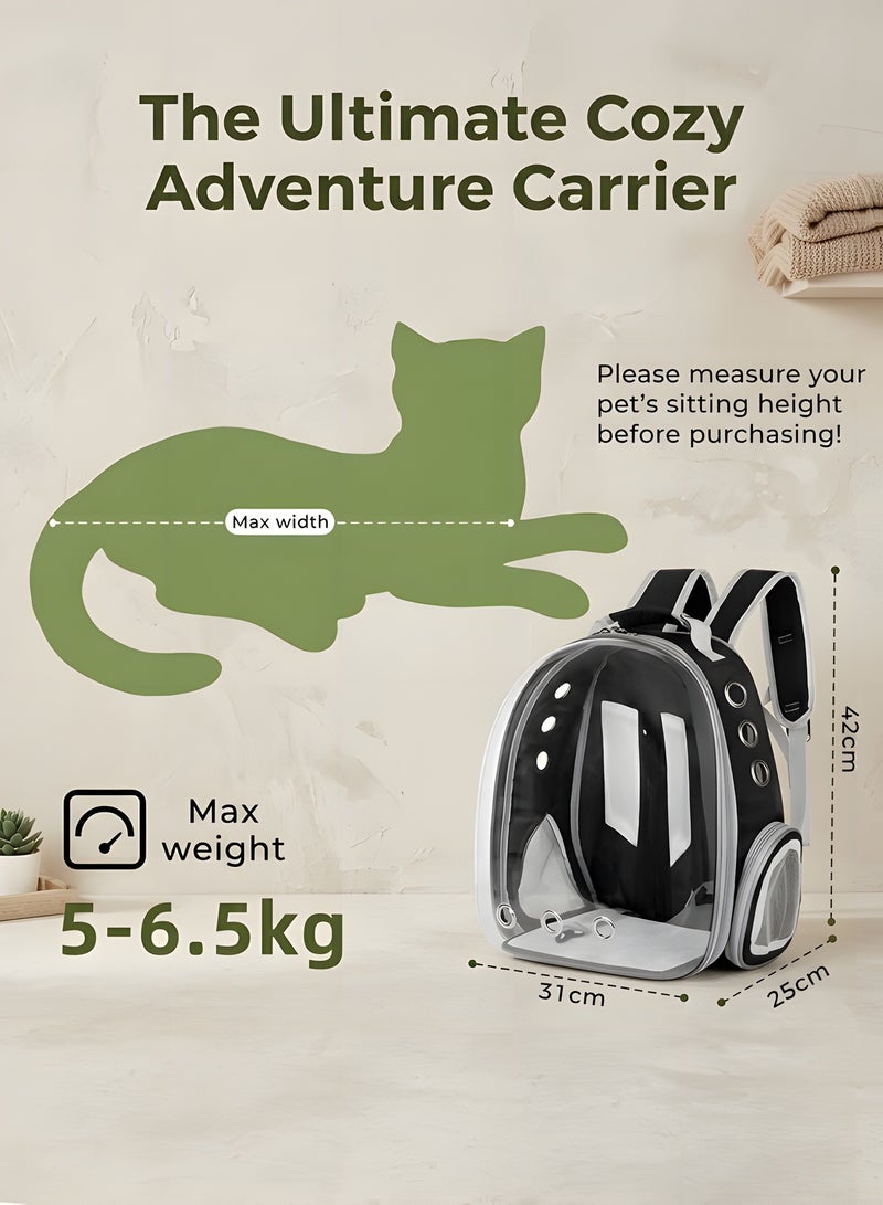 Beauenty Cat Carrier Bubble Bag, Transparent Breathable Capsule Backpack, Pet Convenient Carrier Bag for Small and Medium Cats Dogs. Hiking, outdoor use (Red) - Image 2
