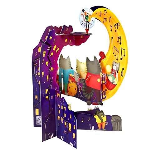 SANTORO Pendulum, 3D Pop Up Greeting Card - Jazz Cats - For Her, Him, Kids | Birthday Gift For Cat Lovers - Image 2