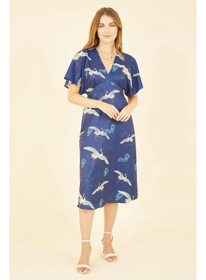 Yumi Crane Print Dress