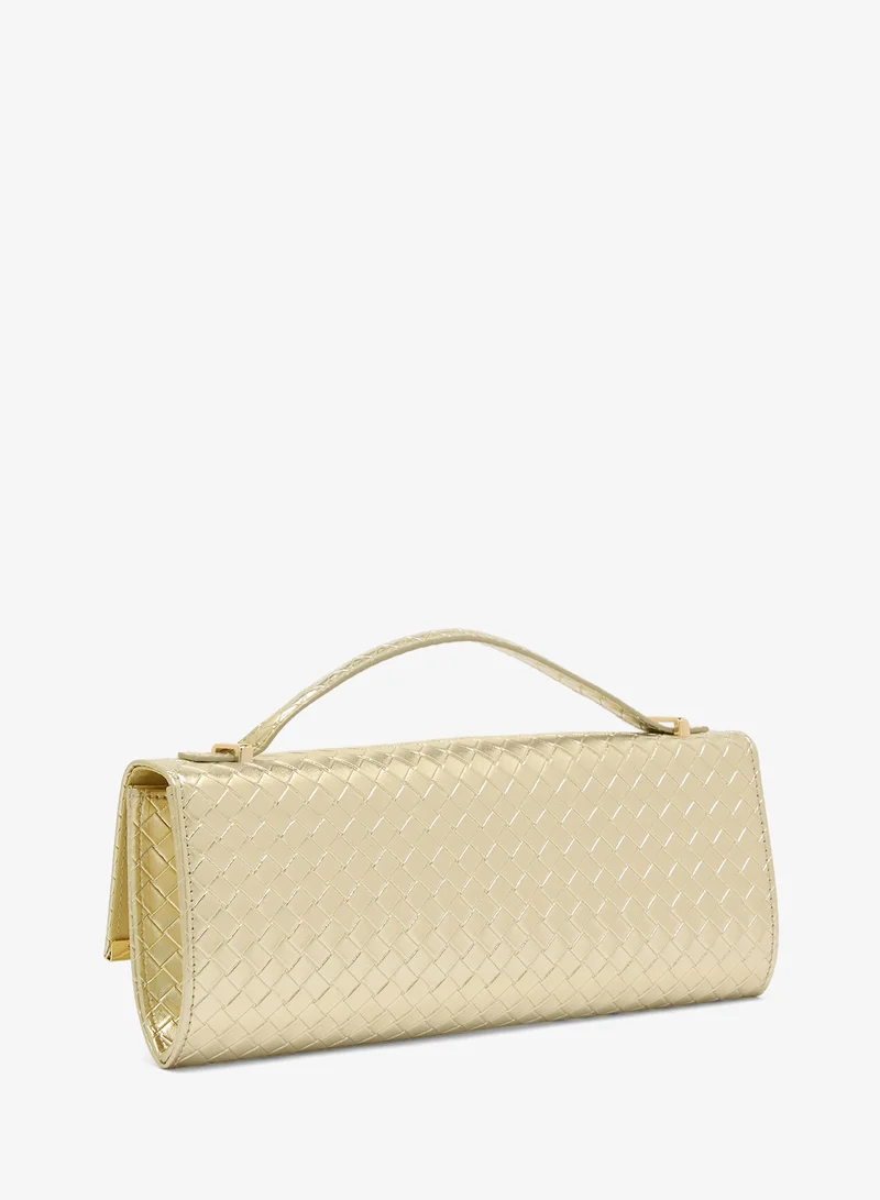 GLAMOROUS Woven Detail Elongated Clutch
