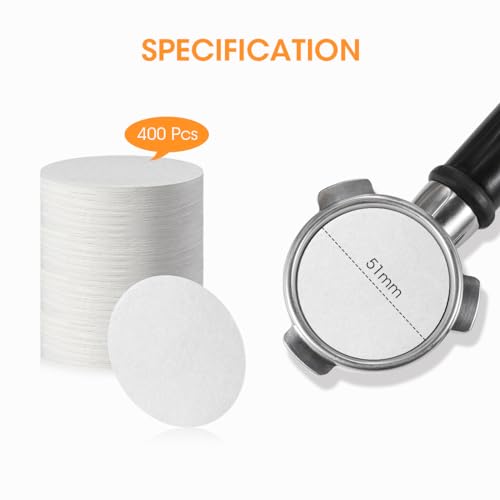 Aieve Espresso Paper Filter Compatible with Breville Barista Espresso Coffee Maker, 400 Pcs 51 mm Espresso Filter Puck Screen Portafilter Paper - Image 2