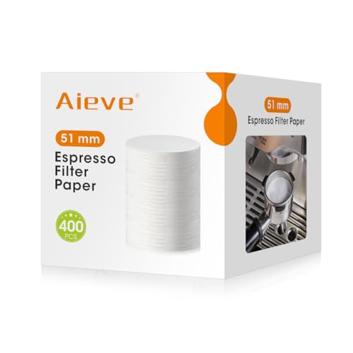 Aieve Espresso Paper Filter Compatible with Breville Barista Espresso Coffee Maker, 400 Pcs 51 mm Espresso Filter Puck Screen Portafilter Paper - Image 1