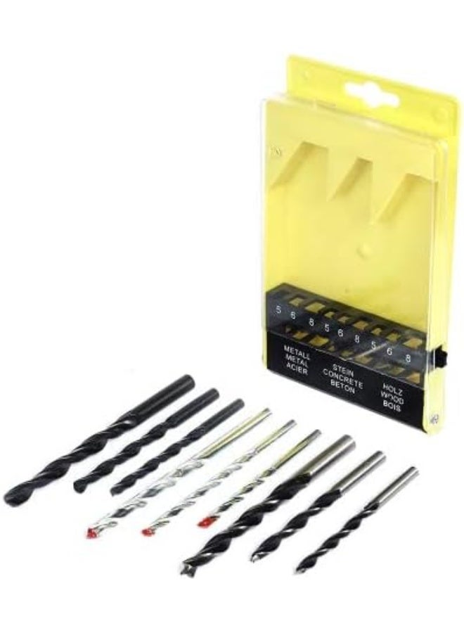 NJM 9 Piece Combination Drill Bit Set For Wood, Steel and Concrete - Image 2