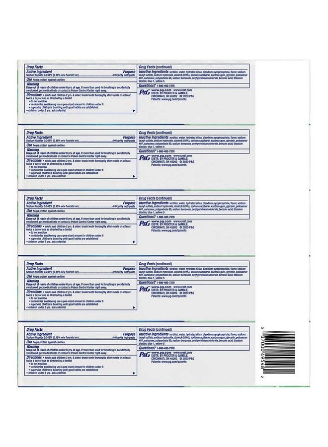 Crest Complete Advanced Flavoridetoothpaste 5 Pack 8.2 Oz Net Wt 41 Oz - Image 3