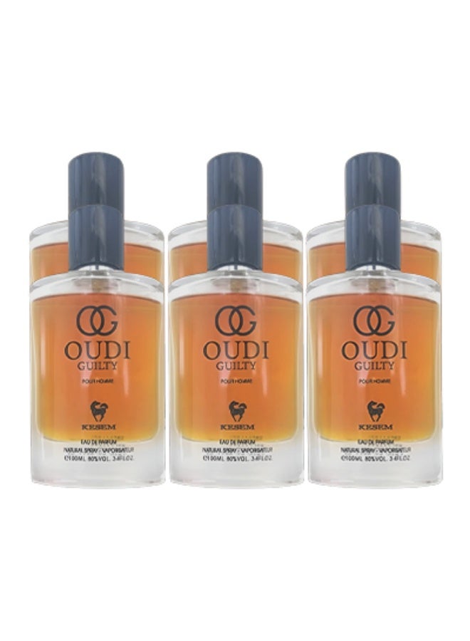 كيسم 6 قطع عطر عودي جيلتي للرجال 100 مل - Image 1
