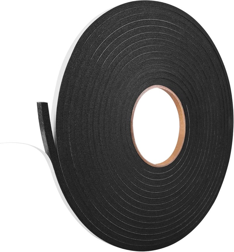 Kikerike Self Adhesive Foam Tape Weatherstrip 1/4In x 1/4In x 50Ft High Density Foam Insulation Strips Seal Weather Stripping with Strong Adhesive for Door and Window Sound Isolation Soundproofing - Image 1