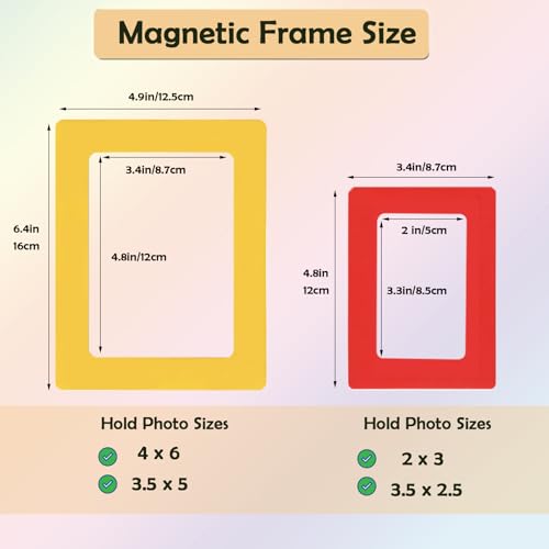 Raxwalker 4x6 Magnetic Picture Frames for Refrigerator, 12-Pack Magnet Photo Frame for Fridge Holds 3.5x5 2.5x3.5 Photos for Home Office School Lock Storage(Colorful) - Image 2