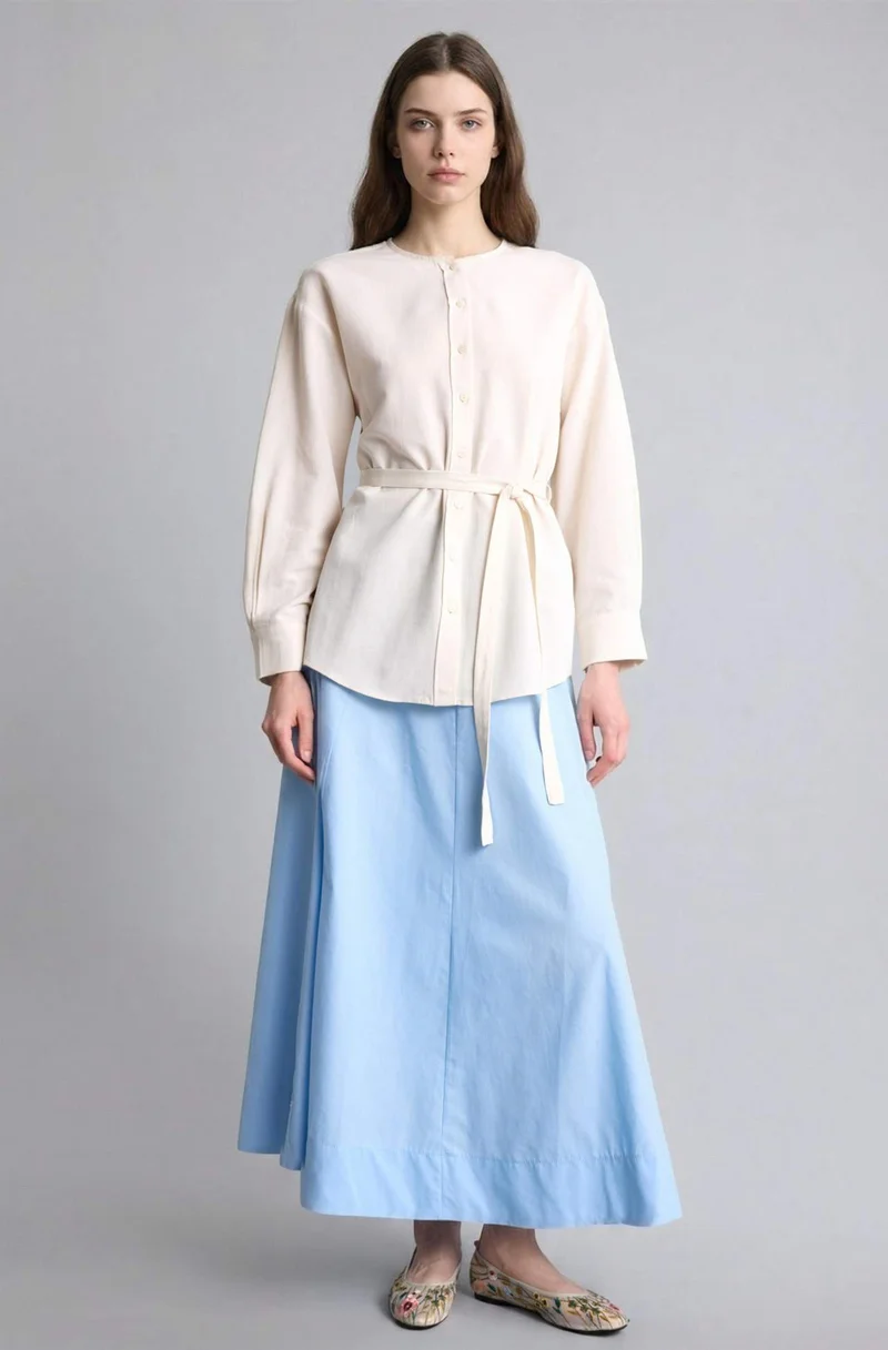 DeFacto Regular Fit Linen Blended Long Sleeve Tunic