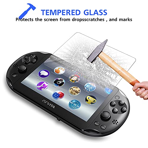 Xahpower PS Vita 2000 Screen Protector, 9H Tempered Glass Front Screen Protector and HD Clear PET Back Screen Protective Film for Sony PlayStation Vita 2000 - Image 3