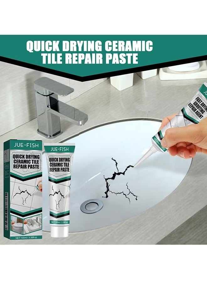 JUE-FISH Ceramic Repair Paste - Water & Leak Resistant Hard - Drywall Repair Paste Set - Marble Glue Set (White) - Image 2