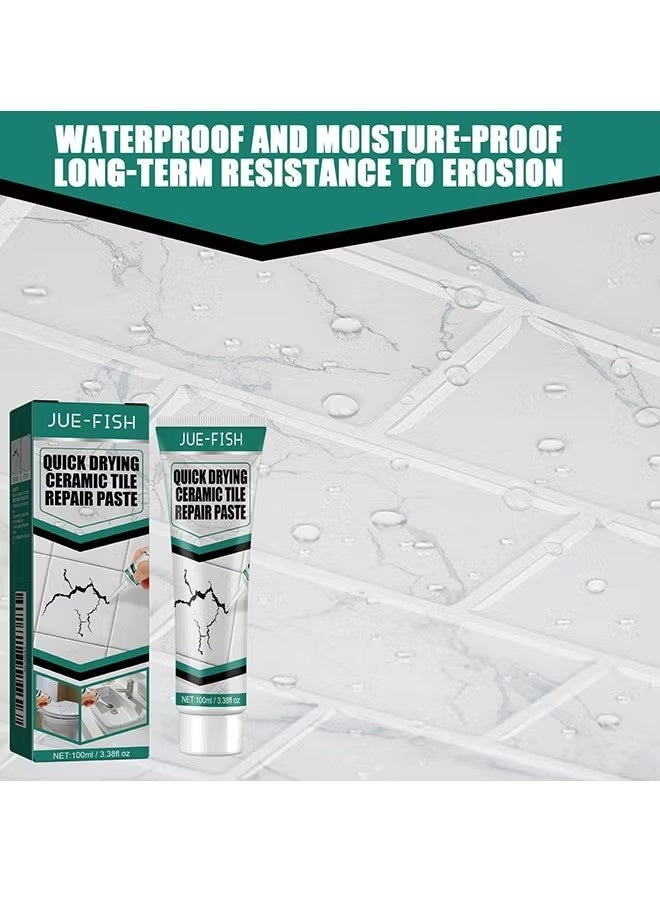 JUE-FISH Ceramic Repair Paste - Water & Leak Resistant Hard - Drywall Repair Paste Set - Marble Glue Set (White) - Image 3