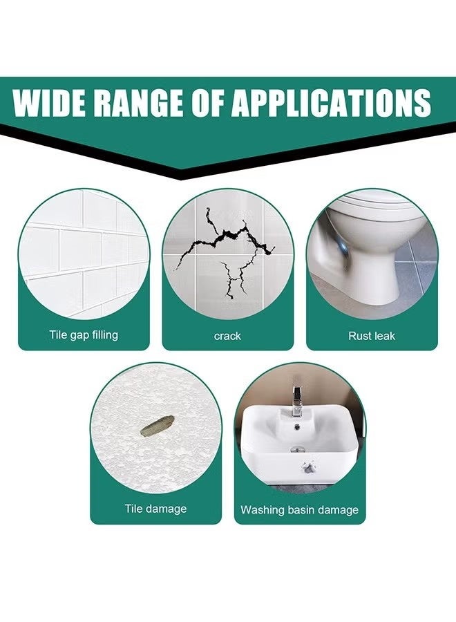 JUE-FISH Ceramic Repair Paste - Water & Leak Resistant Hard - Drywall Repair Paste Set - Marble Glue Set (White) - Image 4
