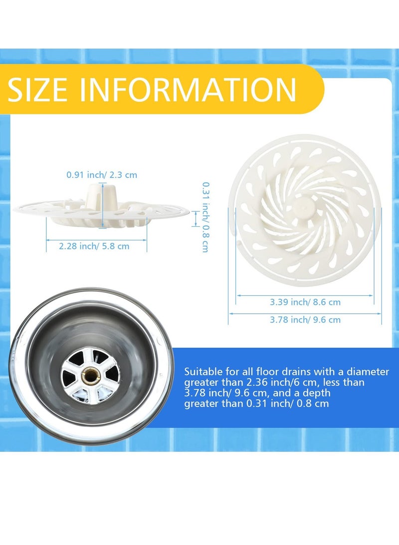 50 Pack Disposable Drain Hair Catcher Bathtub Cover, Plastic Trap Bathroom Accessories, Shower Strainer Suit for Kitchen Floor Tub (White) - Image 3