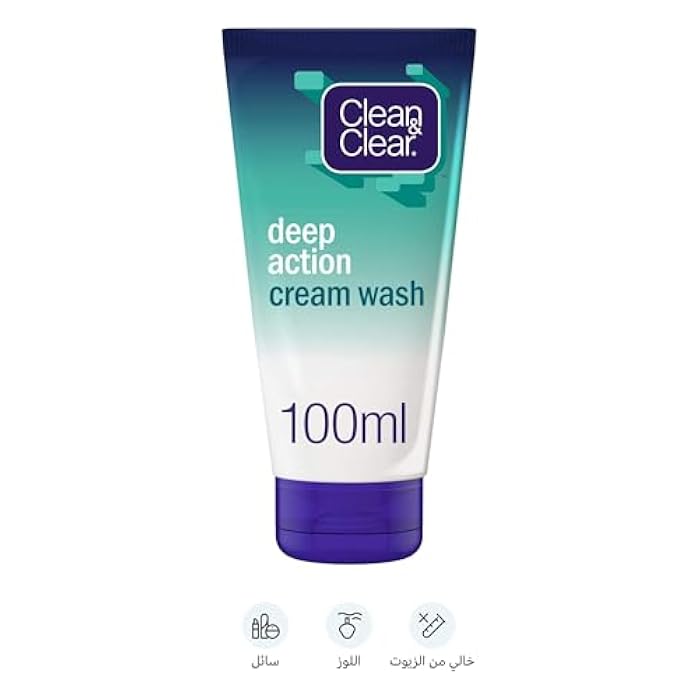 CLEAN & CLEAR, Facial Cream Wash, Deep Action, 100ml - Image 2