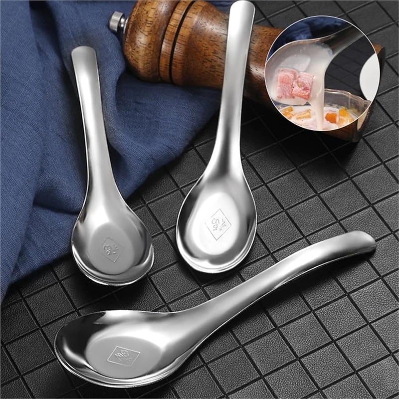 Stainless Steel Long Handle Rice Spoon 14.5CM Silver Kitchen Restaurant Flatware - Image 4
