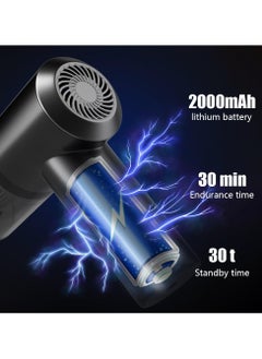 في إم كيه العالمية مكنسة كهربائية محمولة لاسلكية VMK GLOBAL - محمولة وقابلة لإعادة الشحن عبر USB، سهلة التنظيف، لوحة المفاتيح، الأدراج، الجزء الداخلي للسيارة والشقوق الأخرى، الأماكن الصغيرة (أسود)  - Image 4