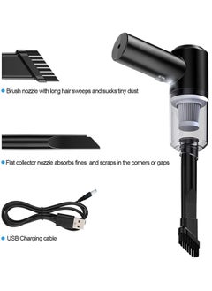 في إم كيه العالمية مكنسة كهربائية محمولة لاسلكية VMK GLOBAL - محمولة وقابلة لإعادة الشحن عبر USB، سهلة التنظيف، لوحة المفاتيح، الأدراج، الجزء الداخلي للسيارة والشقوق الأخرى، الأماكن الصغيرة (أسود)  - Image 5