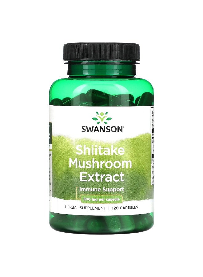 Swanson, Shiitake Mushroom Extract, 500 mg, 120 Capsules - Image 1
